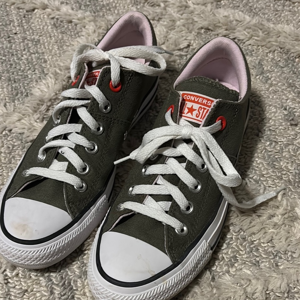 Converse Green and White Sneakers Classic Canvas Design